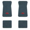 1971-1973 Chevrolet Caprice floor mats with the Chevy Bowtie logo in Essex 1017A Lapis Blue carpet, illustration