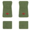 1974-1976 Chevrolet Caprice floor mats with the Chevy Bowtie logo in Cutpile 869 Willow Green carpet, illustration