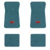 1974-1976 Chevrolet Caprice floor mats with the Chevy Bowtie logo in Cutpile 802 Blue carpet, illustration