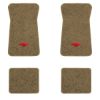 1974-1976 Chevrolet Caprice floor mats with the Chevy Bowtie logo in Essex 1004A Cream carpet, illustration