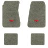 1968-1972 Chevrolet Chevelle Nomad floor mats with the Chevy Bowtie logo in Essex 1053A Silver carpet, illustration