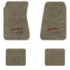1968-1972 Chevrolet Chevelle Nomad floor mats with the Yesterdays Chevrolet logo in Essex 1076A Prairie Tan carpet, illustration