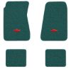 1968-1972 Chevrolet Chevelle Concours Wagon 4-Door floor mats with the Chevy Bowtie logo in Loop 05 Aqua carpet, illustration