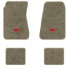 1968-1972 Chevrolet Chevelle Concours Wagon 4-Door floor mats with the Chevy Bowtie logo in Essex 1035A Beige carpet, illustration