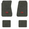 1968-1972 Chevrolet Chevelle Concours Wagon 4-Door floor mats with the Chevy Bowtie logo in Essex 1038A Lt Charcoal carpet, illustration