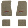 1968-1972 Chevrolet Chevelle floor mats with the Heartbeat of America logo in Essex 1035A Beige carpet, illustration