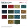 ACC Loop carpet color chart for this listing - Proudly Made in the USA