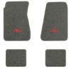1968-1972 Chevrolet Chevelle floor mats with the SYC logo in Essex 1066A Gray carpet, illustration