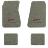 1968-1972 Chevrolet Chevelle floor mats with the Yesterdays Chevrolet logo in Essex 1053A Silver carpet, illustration