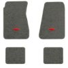 1968-1972 Chevrolet Chevelle Malibu floor mats with the Chevy Bowtie logo in Essex 1066A Gray carpet, illustration