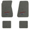 1968-1972 Chevrolet Chevelle Malibu floor mats with the Heartbeat of America logo in Essex 1066A Gray carpet, illustration