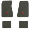 1968-1972 Chevrolet Chevelle Malibu floor mats with the Chevy Bowtie logo in Essex 1038A Lt Charcoal carpet, illustration