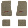 1968-1972 Chevrolet Chevelle Malibu floor mats with the Yesterdays Chevrolet logo in Essex 1035A Beige carpet, illustration