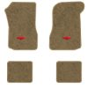 1973 Chevrolet Chevelle floor mats with the Chevy Bowtie logo in Essex 1004A Cream carpet, illustration
