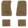 1970-1972 Chevrolet Chevelle Greenbrier floor mats with the Yesterdays Chevrolet logo in Essex 1004A Cream carpet, illustration