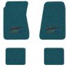 1970-1972 Chevrolet Chevelle Greenbrier floor mats with the Yesterdays Chevrolet logo in Loop 17 Bright Blue carpet, illustration