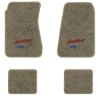 1970-1972 Chevrolet Chevelle Greenbrier floor mats with the Heartbeat of America logo in Essex 1076A Prairie Tan carpet, illustration