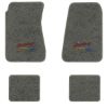1970-1972 Chevrolet Chevelle Greenbrier floor mats with the Yesterdays Chevrolet logo in Essex 1066A Gray carpet, illustration