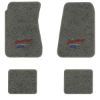 1970-1972 Chevrolet Chevelle Greenbrier floor mats with the Heartbeat of America logo in Essex 1066A Gray carpet, illustration