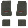 1970-1972 Chevrolet Chevelle Greenbrier floor mats with the Heartbeat of America logo in Essex 1038A Lt Charcoal carpet, illustration