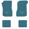 1973 Chevrolet Chevelle floor mats with the Chevelle SS logo in Loop 09 Medium Blue carpet, illustration