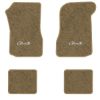 1973 Chevrolet Chevelle floor mats with the Chevelle in Script 71-77 Model logo in Essex 1004A Cream carpet, illustration