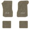 1973 Chevrolet Chevelle floor mats with the Chevelle in Script 71-77 Model logo in Essex 1076A Prairie Tan carpet, illustration