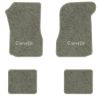 1973 Chevrolet Chevelle floor mats with the Chevelle logo in Essex 1053A Silver carpet, illustration