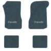 1973 Chevrolet Chevelle floor mats with the Chevelle logo in Essex 1017A Lapis Blue carpet, illustration