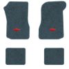 1973 Chevrolet Chevelle Laguna floor mats with the Chevy Bowtie logo in Essex 1017A Lapis Blue carpet, illustration