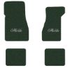 1973 Chevrolet Chevelle Malibu floor mats with the Malibu 73-83 Model logo in Loop 08 Dark Green carpet, illustration