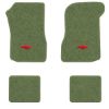 1974-1976 Chevrolet Chevelle Laguna Type S-3 floor mats with the Chevy Bowtie logo in Cutpile 869 Willow Green carpet, illustration