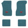 1974-1976 Chevrolet Chevelle Laguna Type S-3 floor mats with the Chevy Bowtie logo in Cutpile 802 Blue carpet, illustration