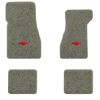 1974-1977 Chevrolet Chevelle Malibu floor mats with the Chevy Bowtie logo in Essex 1053A Silver carpet, illustration
