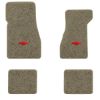 1974-1977 Chevrolet Chevelle Malibu floor mats with the Chevy Bowtie logo in Essex 1035A Beige carpet, illustration