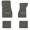 1974-1977 Chevrolet Chevelle Malibu floor mats with the Malibu 73-83 Model logo in Essex 1066A Gray carpet, illustration