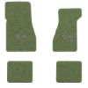1974-1977 Chevrolet Chevelle Malibu floor mats with the Malibu Classic 73-83 Model logo in Cutpile 869 Willow Green carpet, illustration