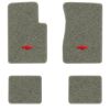 1962-1967 Chevrolet Chevy II Nova floor mats with the Chevy Bowtie logo in Essex 1053A Silver carpet, illustration