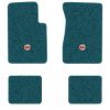 1962-1967 Chevrolet Chevy II Nova floor mats with the SS in Filled Circle logo in Loop 17 Bright Blue carpet, illustration