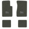 1962-1967 Chevrolet Chevy II Nova floor mats with the Super Sport 2 Lines in Script Letters logo in Essex 1038A Lt Charcoal carpet, illustration