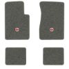 1962-1967 Chevrolet Chevy II Nova floor mats with the SS in Filled Circle logo in Essex 1066A Gray carpet, illustration