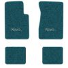 1962-1967 Chevrolet Chevy II Nova floor mats with the Nova logo in Loop 17 Bright Blue carpet, illustration