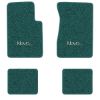 1962-1967 Chevrolet Chevy II Nova floor mats with the Nova logo in Loop 05 Aqua carpet, illustration