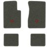 1962-1967 Chevrolet Chevy II Nova floor mats with the SS in Outline Circle logo in Essex 1038A Lt Charcoal carpet, illustration