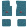 1962-1967 Chevrolet Chevy II floor mats with the Chevy Bowtie logo in Loop 09 Medium Blue carpet, illustration