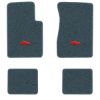 1962-1967 Chevrolet Chevy II floor mats with the Chevy Bowtie logo in Essex 1017A Lapis Blue carpet, illustration
