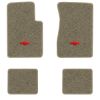 1962-1967 Chevrolet Chevy II floor mats with the Chevy Bowtie logo in Essex 1035A Beige carpet, illustration