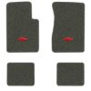 1962-1967 Chevrolet Chevy II floor mats with the Chevy Bowtie logo in Essex 1038A Lt Charcoal carpet, illustration