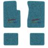 1962-1967 Chevrolet Chevy II floor mats with the Yesterdays Chevrolet logo in Loop 09 Medium Blue carpet, illustration