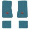 1968 Chevrolet Chevy II floor mats with the Chevy Bowtie logo in Loop 09 Medium Blue carpet, illustration